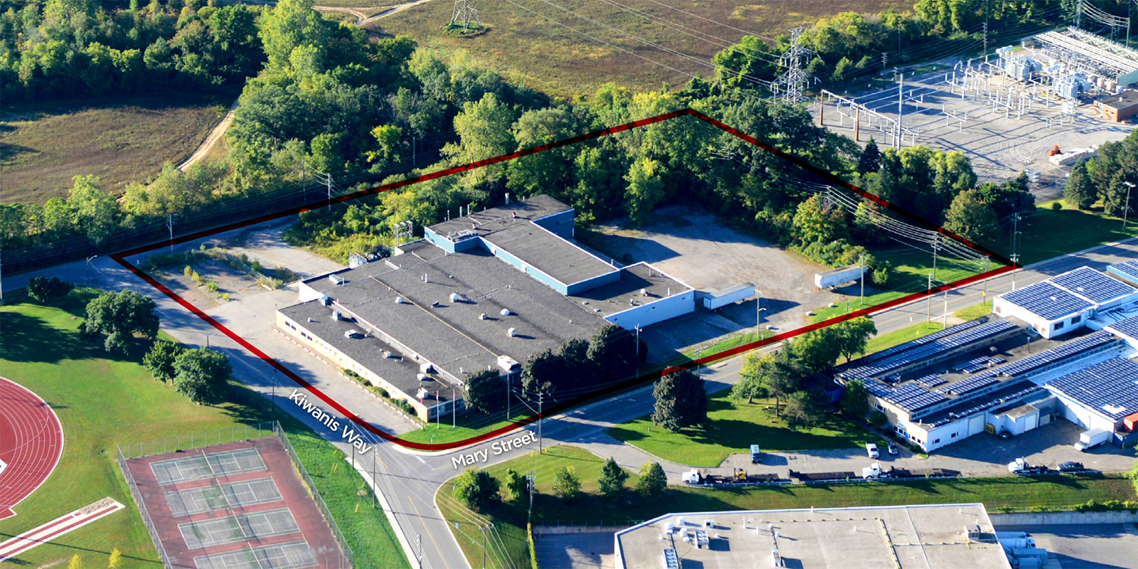 aerial photo of 205 Mary Street in Brantford