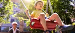 child on a swing